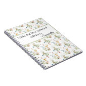 Carnet Nom, Citation Aquarelle Fleurs Art Fin (Côté Droit)