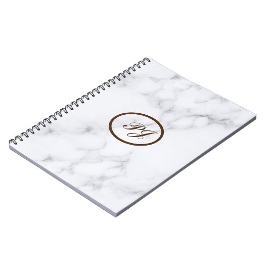 Carnet Nom Classique Personnaliser Marbre Blanc (Côté gauche)