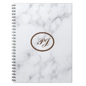 Carnet Nom Classique Personnaliser Marbre Blanc (Devant)