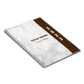 Carnet Nom Classique Personnaliser Marbre Blanc (Côté Droit)