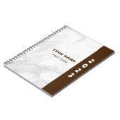 Carnet Nom Classique Personnaliser Marbre Blanc (Côté gauche)