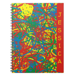 Carnet Nom Coloré chaud explosion de mess multicolore scr
