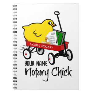 Carnet Nom Customisé du modèle Notaire Chick Red Wagon