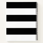 Carnet Nom de bande moderne monogramme noir et blanc (Dos)