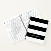 Carnet Nom de bande moderne monogramme noir et blanc (Intérieur)