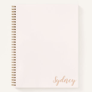Carnet Nom de calligraphie minimaliste personnalisé Blush