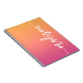 Carnet Nom de calligraphie rose orange élégant (Côté Droit)