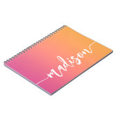 Carnet Nom de calligraphie rose orange élégant (Côté gauche)