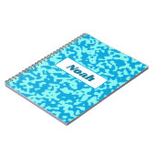 Carnet Nom de camouflage bleu de piscine (Côté gauche)