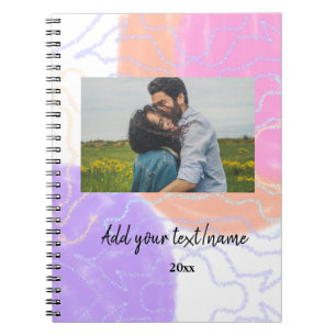 Carnet nom de couple monogramme personnalisé simple minim