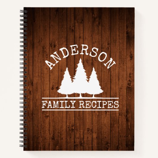 Carnet Nom de famille Recette d'impression en bois (Devant)