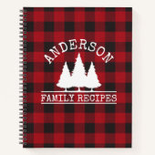 Carnet Nom de famille Red Buffalo Plaid Recette (Devant)