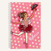 Carnet Nom de fille enfants ballerine rose points (Recto)