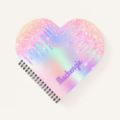 Carnet Nom de fille holographique rose violet (Devant)