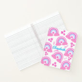 Carnet Nom de fille personnalisé Fleurs arc-en-ciel migno (Intérieur)