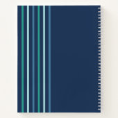 Carnet Nom de garçon rayure verte bleue pour enfants (Dos)