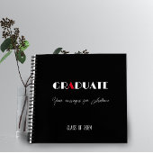 Carnet Nom de graduation de script rouge blanc noir