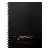 Carnet Nom de jeune fille en script monogramme doré minim (Devant)