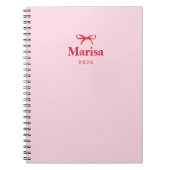 Carnet Nom de la boîte rose et rouge personnalisée (Devant)