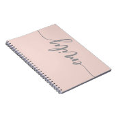 Carnet Nom de la calligraphie rose rose élégant (Côté Droit)