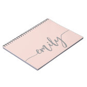 Carnet Nom de la calligraphie rose rose élégant (Côté gauche)