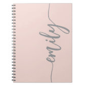 Carnet Nom de la calligraphie rose rose élégant (Devant)