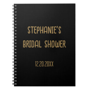 Carnet Nom de la Fête des mariées Black Gold Mariage invi