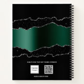 Carnet Nom de la géode verte émeraude noire (Dos)