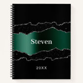 Carnet Nom de la géode verte émeraude noire (Devant)