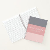 Carnet Nom de la lettre de la main rose Gris (Intérieur)
