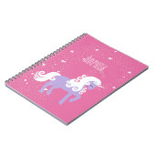 Carnet Nom de la licorne rose pourpre (Côté gauche)
