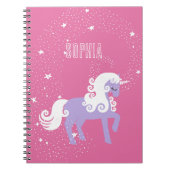 Carnet Nom de la licorne rose pourpre (Devant)