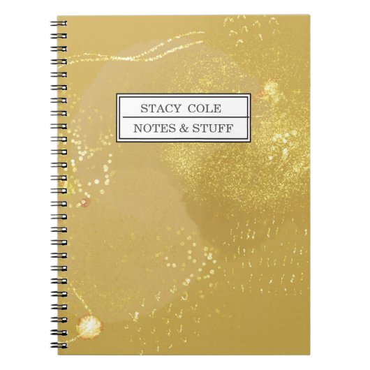 Carnet Nom de la Parties scintillant moderne Gold Faux Pe (Devant)