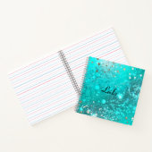 Carnet Nom de la Parties scintillant turquoise Blue Spark (Intérieur)