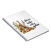 Carnet Nom de la Personnaliser Guitare avec tournesol (Côté Droit)