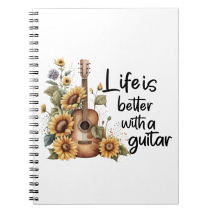 Carnet Nom de la Personnaliser Guitare avec tournesol