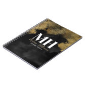 Carnet Nom de la police moderne Black Gold Monogram (Côté gauche)