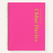 Carnet Nom de la recette de monogramme rose et or gras mi (Devant)