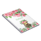 Carnet Nom de l'animal migre rose Floral Hawaiian (Côté Droit)