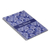 Carnet Nom de l'art de la ligne florale personnalisée (Côté Droit)