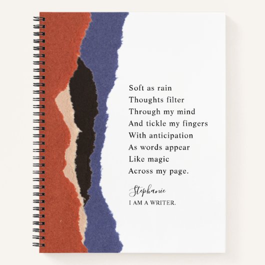 Carnet Nom de l'auteur Poème de motivation Abstrait papie (Devant)