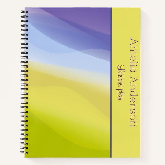 Carnet Nom de lavande verte Abstraite de chaux Professeur (Devant)