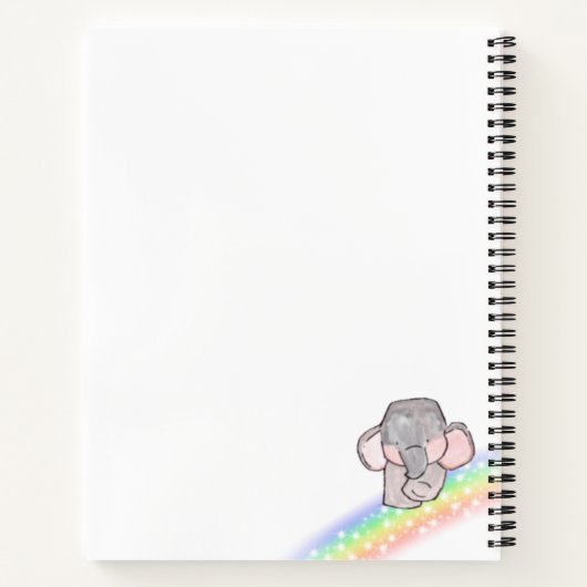 Carnet Nom de l'éléphant de la mignonne lune École (Dos)