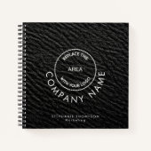 Carnet Nom de l'employé Logo QR Black Faux Leather (Devant)