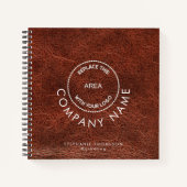 Carnet Nom de l'employé Logo QR Brown Faux Cuir (Devant)