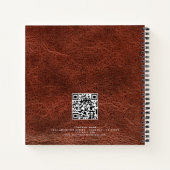 Carnet Nom de l'employé Logo QR Brown Faux Cuir (Dos)