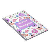 Carnet Nom de l'enseignant floral/Couleur vive  (Côté Droit)