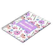 Carnet Nom de l'enseignant floral/Couleur vive  (Côté gauche)