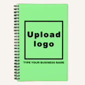 Carnet Nom de l'entreprise et logo sur la spirale verte (Recto)