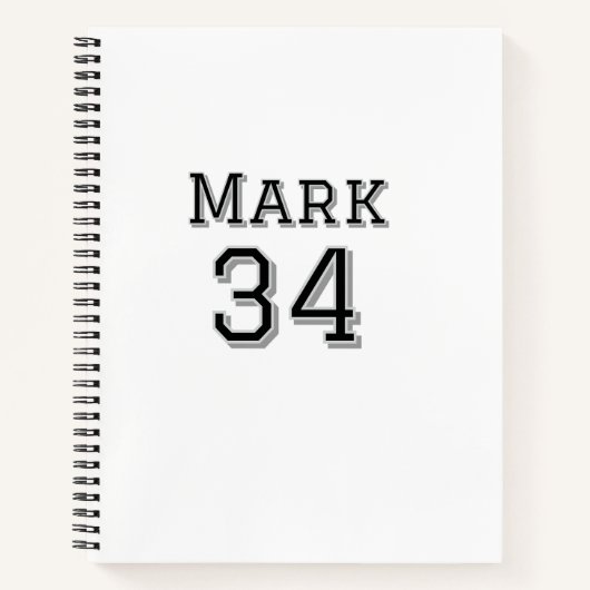 Carnet nom de l'équipe ajouter nom du joueur date sports (Devant)